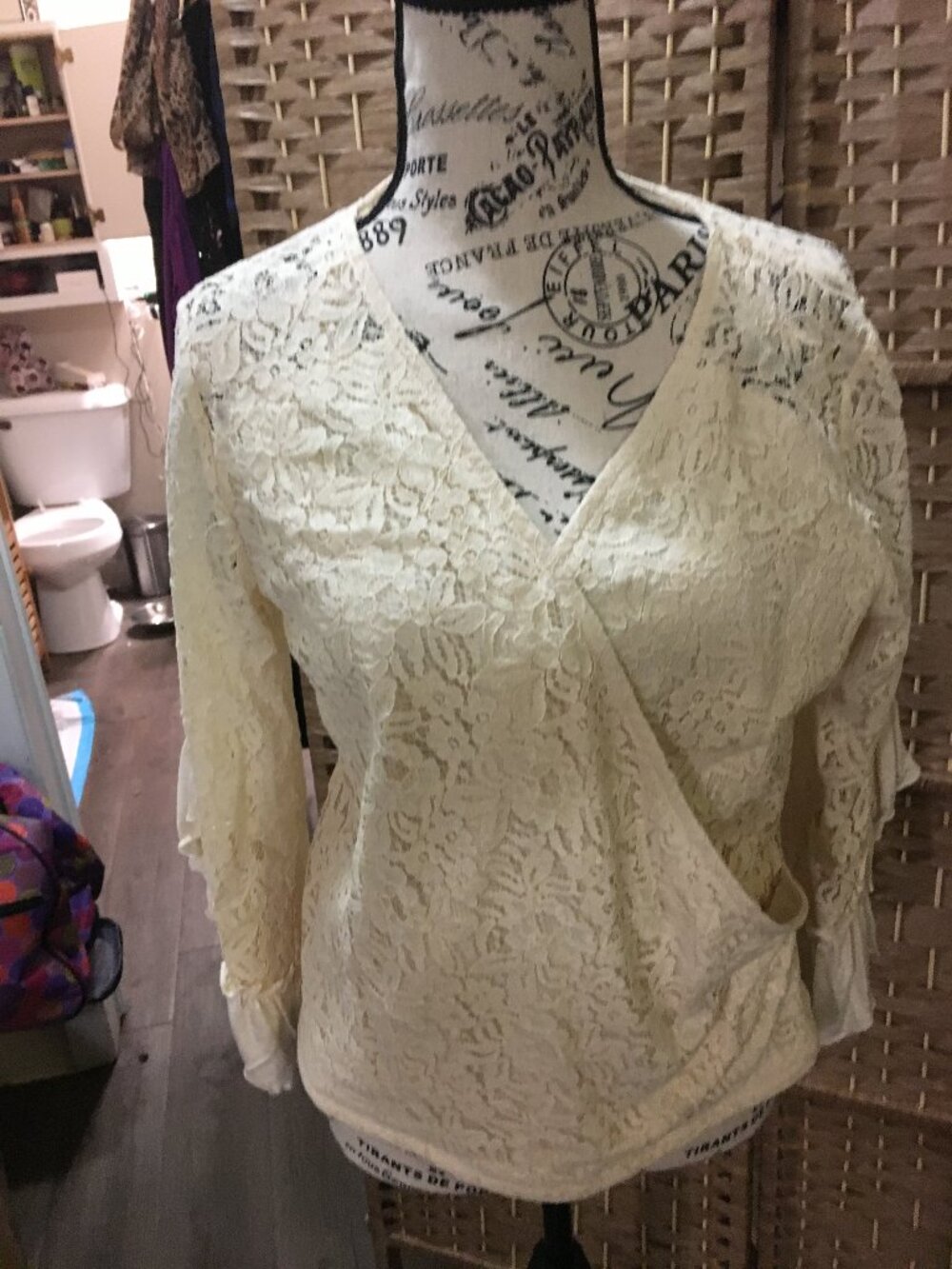Women's winter white lace blouse.